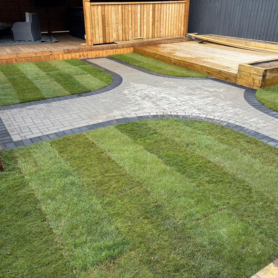 Garden transformation with lawn and path